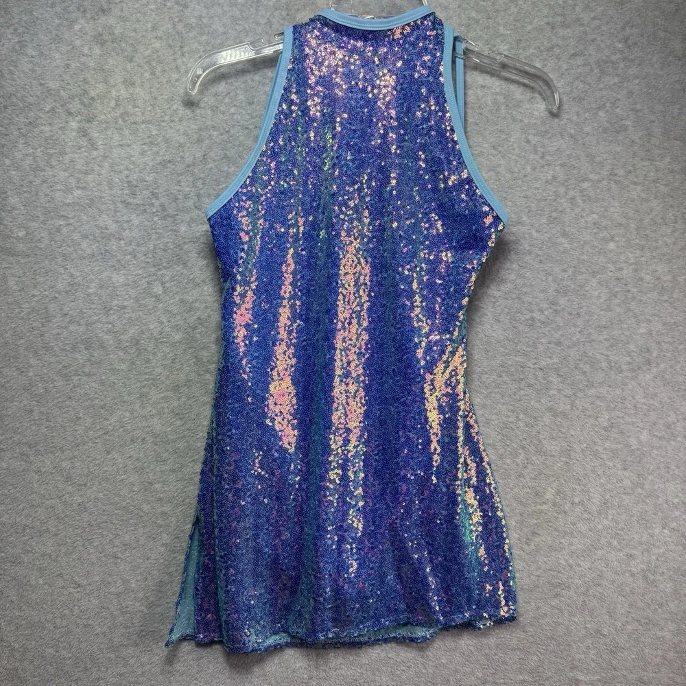 Revolution Dance Costume Blue Sequin Dress MA Medium Adult RC25762 Play Song